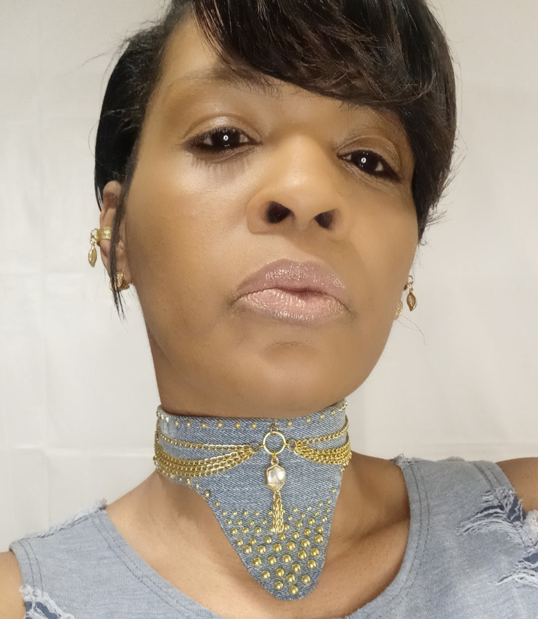 Cleopatra "Denim Choker"